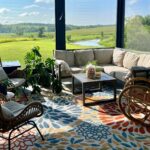 Screened porch on a summer morning